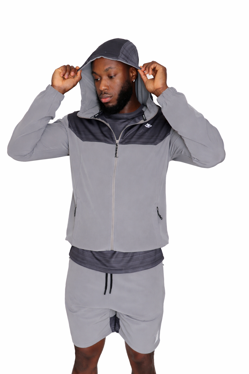 Mountain Active Tech Zip Hoodie in Silver
