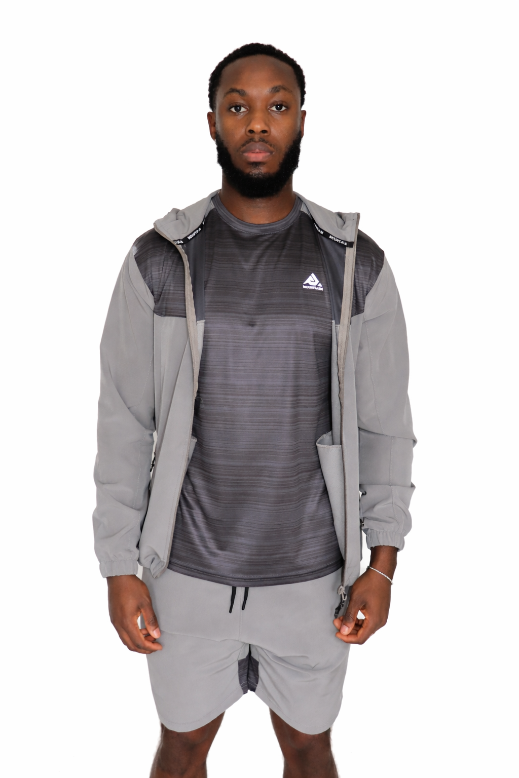 Mountain Active Tech Zip Hoodie in Silver